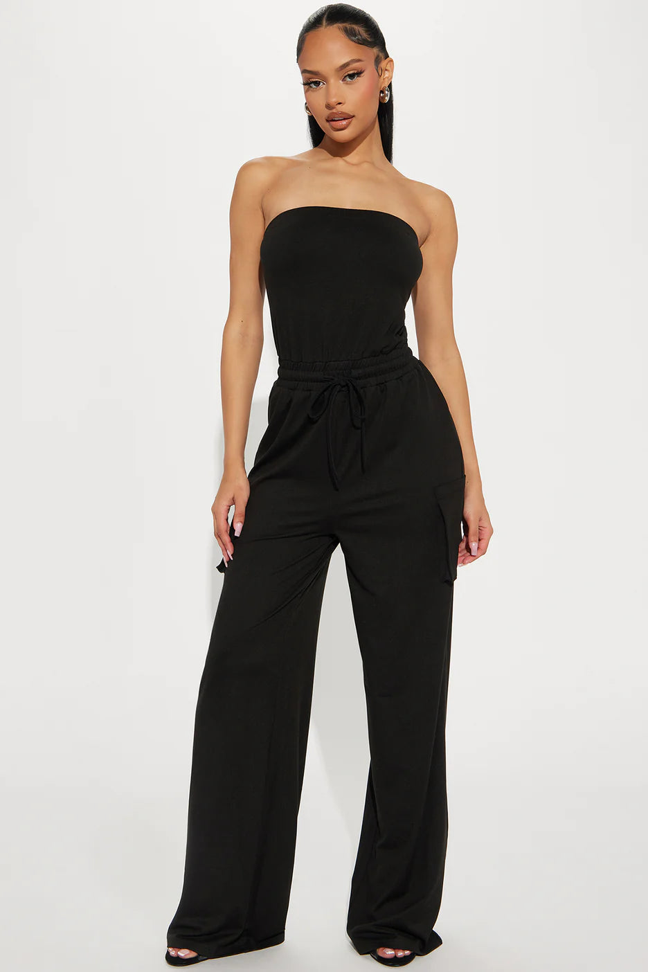 Tube Jumpsuit with Wide Legs and Pockets
