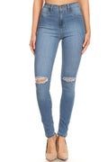 High Rise Knee Cut Skinny Jean ENCORE JEANS.CORP