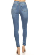 High Rise Knee Cut Skinny Jean ENCORE JEANS.CORP