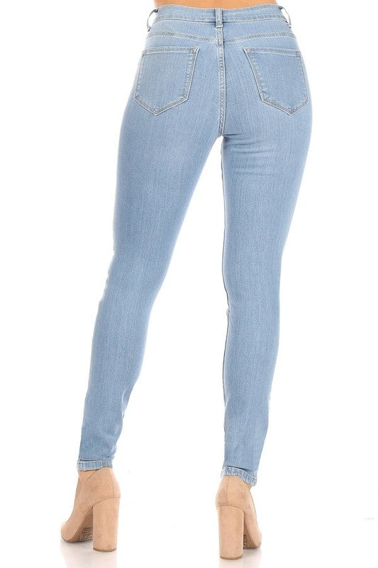 High Rise Knee Cut Skinny Jean ENCORE JEANS.CORP