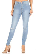 High Rise Knee Cut Skinny Jean ENCORE JEANS.CORP