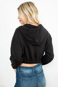 Fleece Zip Up Hoodie Crop Jacket 26 INTERNATIONAL