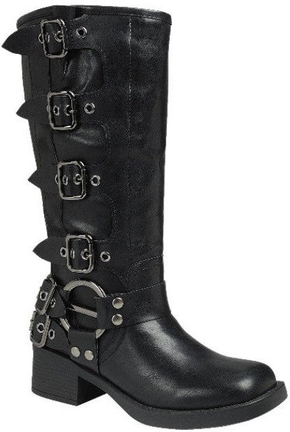 Buckle Up Boot with Straps FOREVER LINK INTL INC