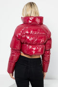 Shiny Nylon Quilted Crop Puffer 26 INTERNATIONAL