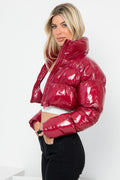 Shiny Nylon Quilted Crop Puffer 26 INTERNATIONAL