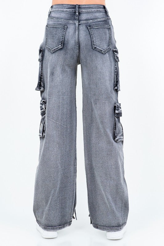 Acid Stacked Cargo Pants AMERICAN BAZI