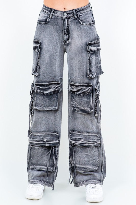 Acid Stacked Cargo Pants AMERICAN BAZI