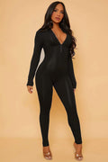 Mock Neck Bodycon Jumpsuit FASHION LOVE