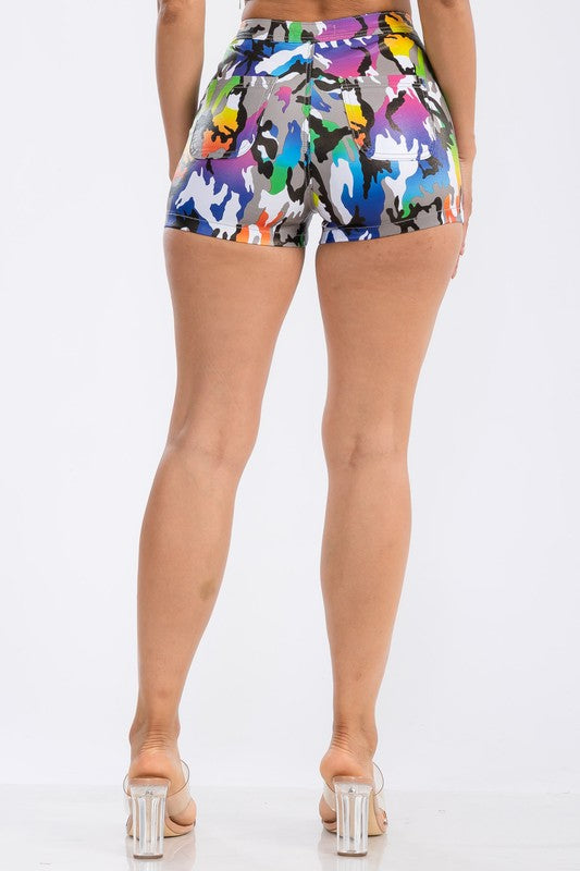 High-Waisted Camo Disco Shorts JC & JQ INC