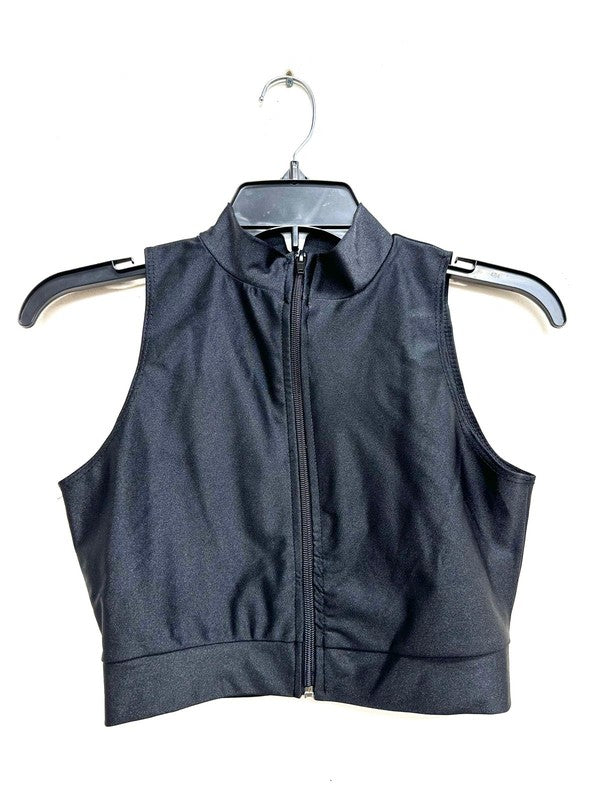 Shiny Tricot W/ Front Zipper LETS GO APPAREL