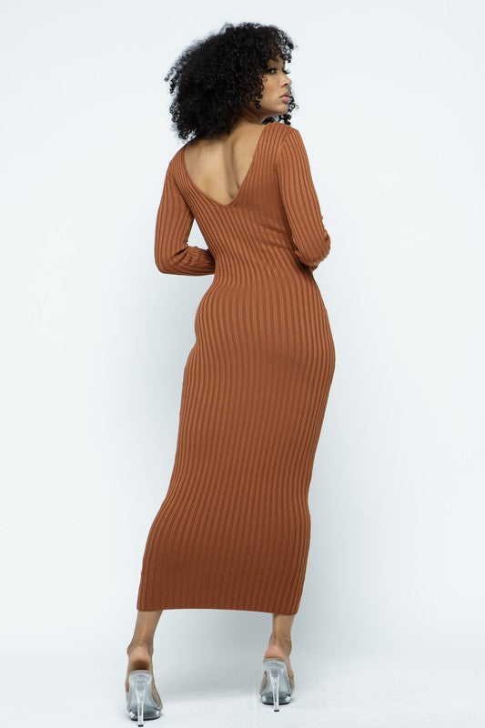 Off Shoulder Ribbed Bodycon Dress HERA COLLECTION