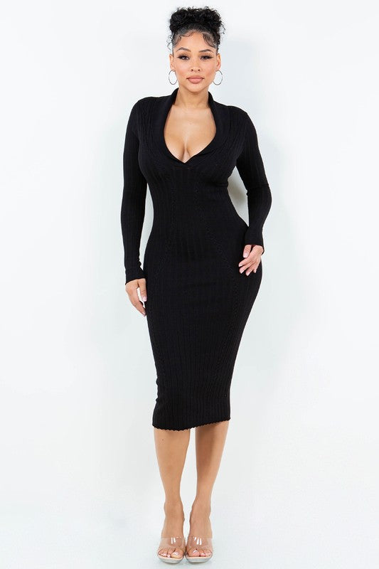 Keepin' it Classy Collared Ribbed Dress HERA COLLECTION