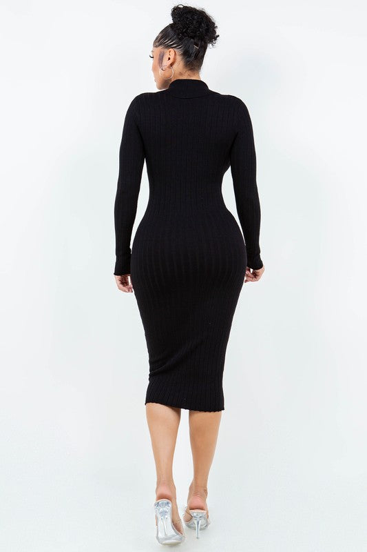 Keepin' it Classy Collared Ribbed Dress HERA COLLECTION