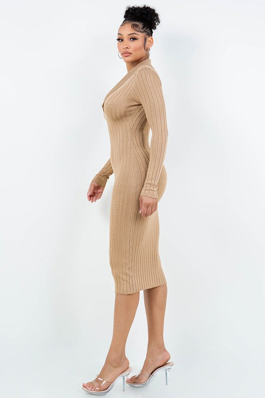 Keepin' it Classy Collared Ribbed Dress HERA COLLECTION