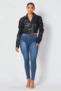 Gillian Faux Leather PU Fringe Crop Jacket HOT & DELICIOUS