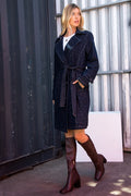 Rhinestone Detailed Denim Trench Coat 26 INTERNATIONAL