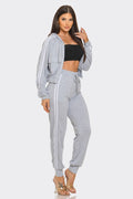 Zip Up Striped Jacket & Pants Set JULIA