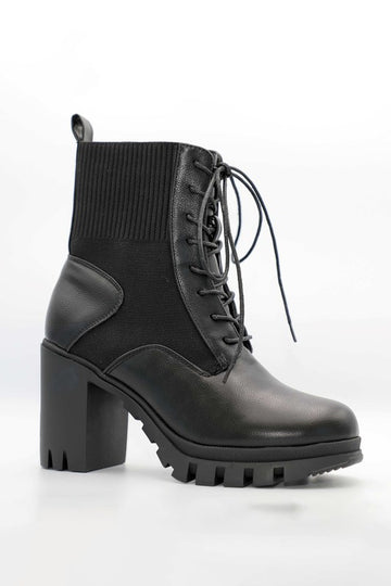 Lace Up Platform Ankle Block Bootie TITUS SHOES