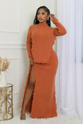 Knit Mock Neck Long Sleeve Dress GOODTIMES USA