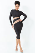 Dress With Mesh Contrast LETS GO APPAREL