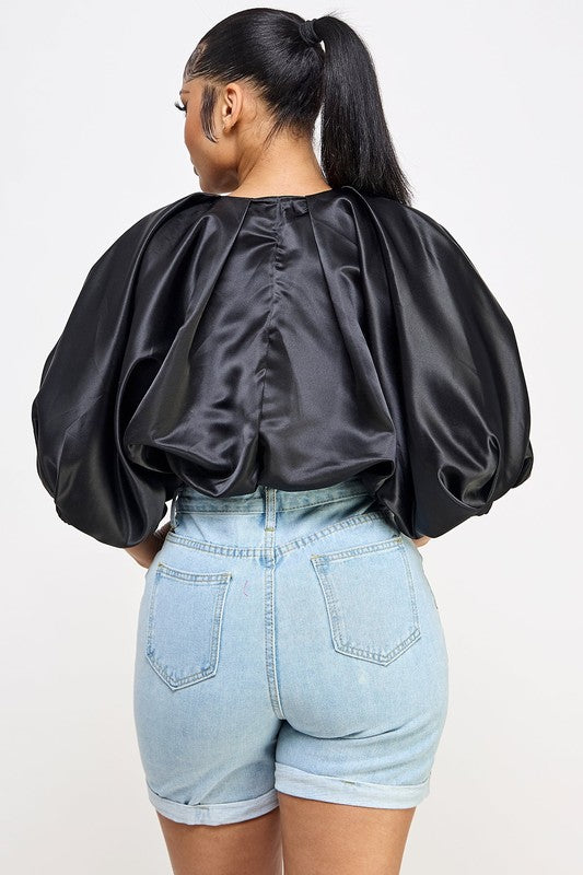 Balloon Sleeve Bubble Blouse HIGHLIGHT