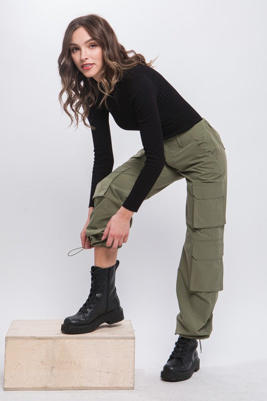 Cargo Pants with Button Closure STYLE MELODY, INC