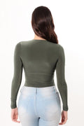 Deep V-Neck Long Sleeve Bodysuit LETS GO APPAREL