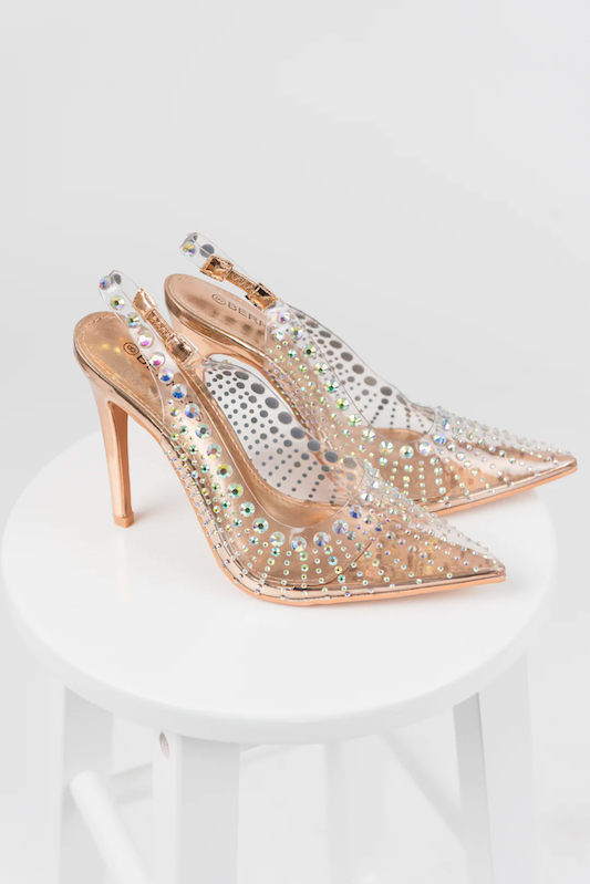 Rhinestone Clear Heels BERNESS