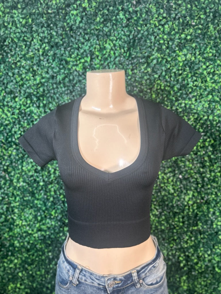 Seamless Wide Deep v Neck Top EHL IMPORTS