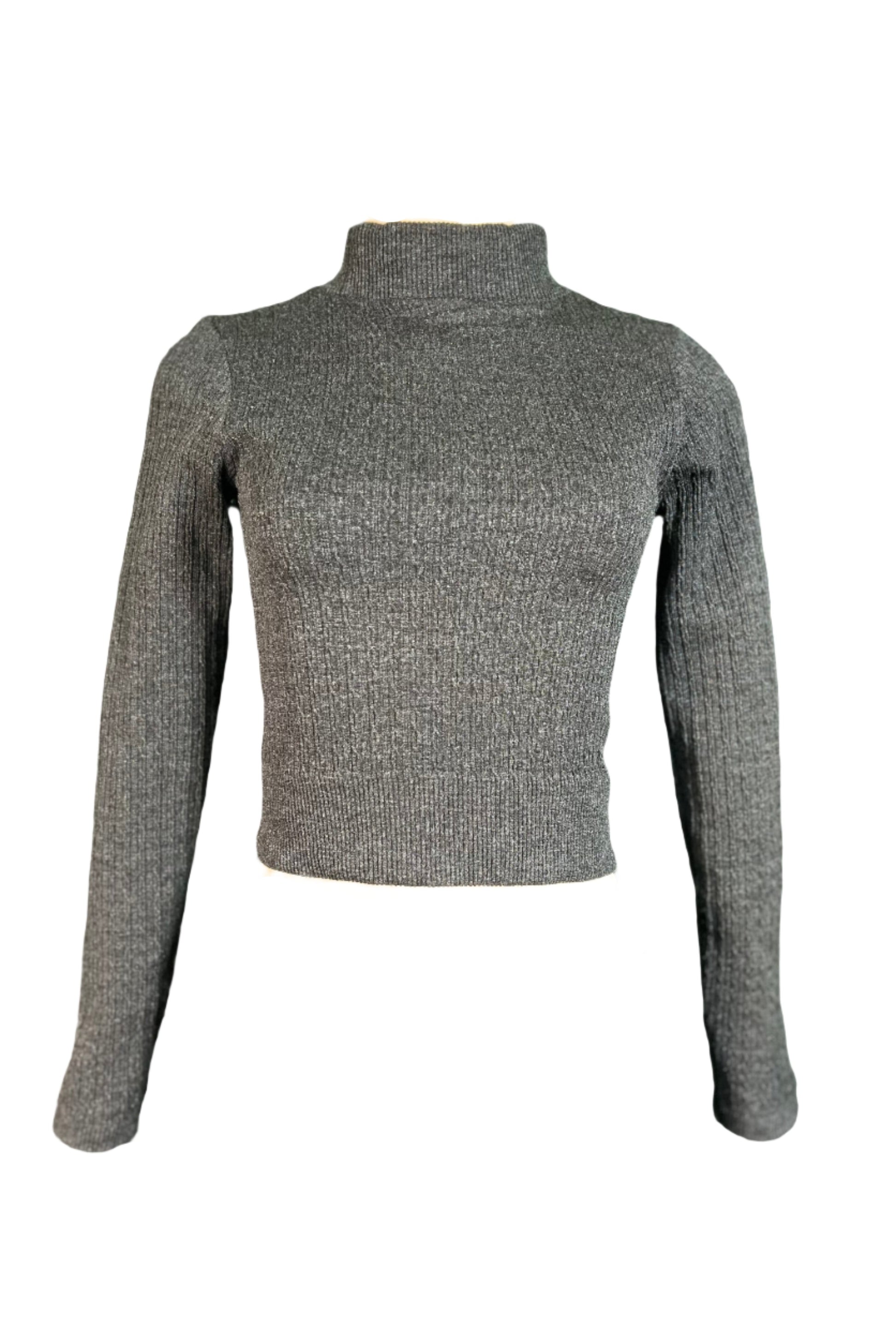 Mock Neck Long Sleeve Sweater Top EHL IMPORTS