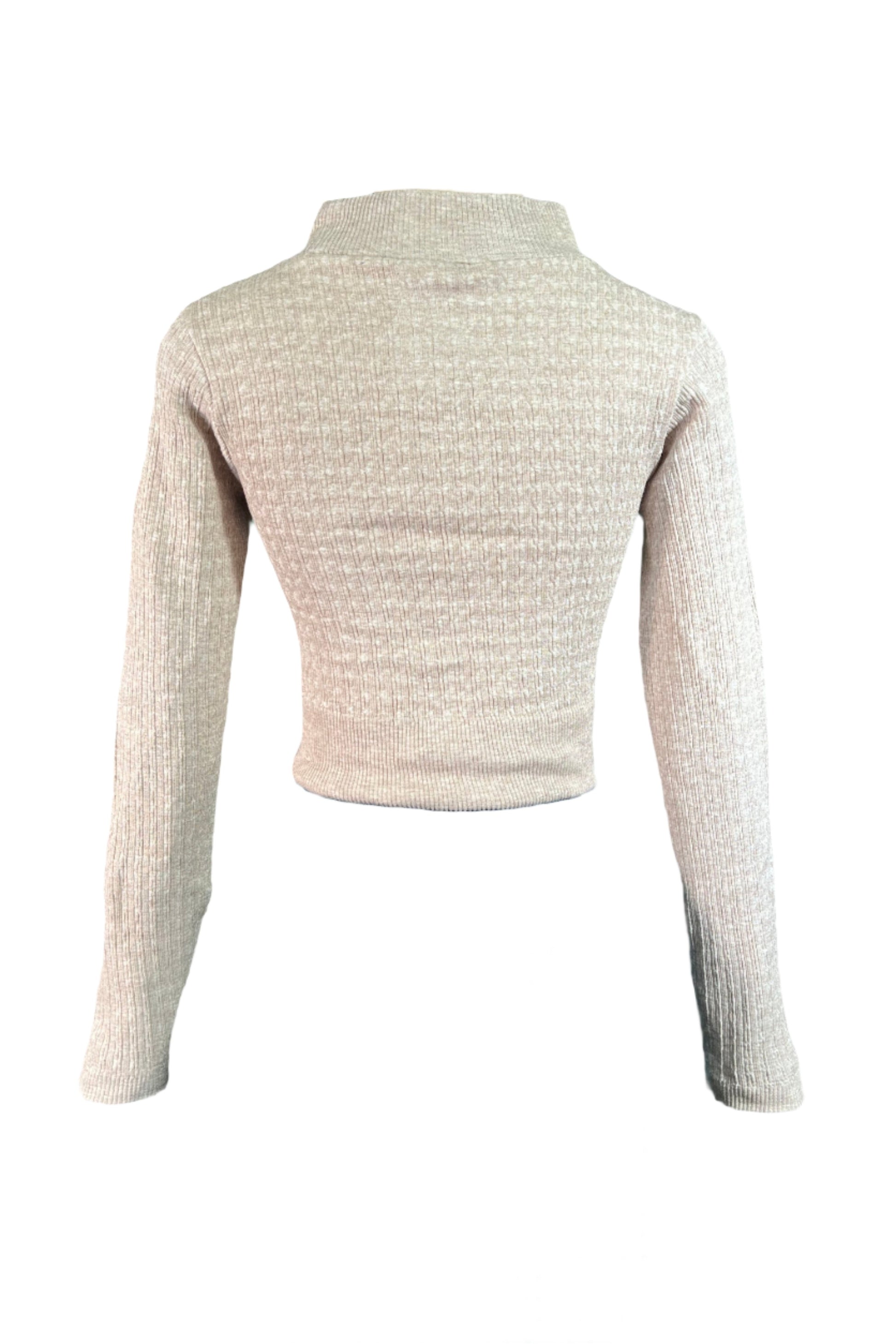 Mock Neck Long Sleeve Sweater Top EHL IMPORTS