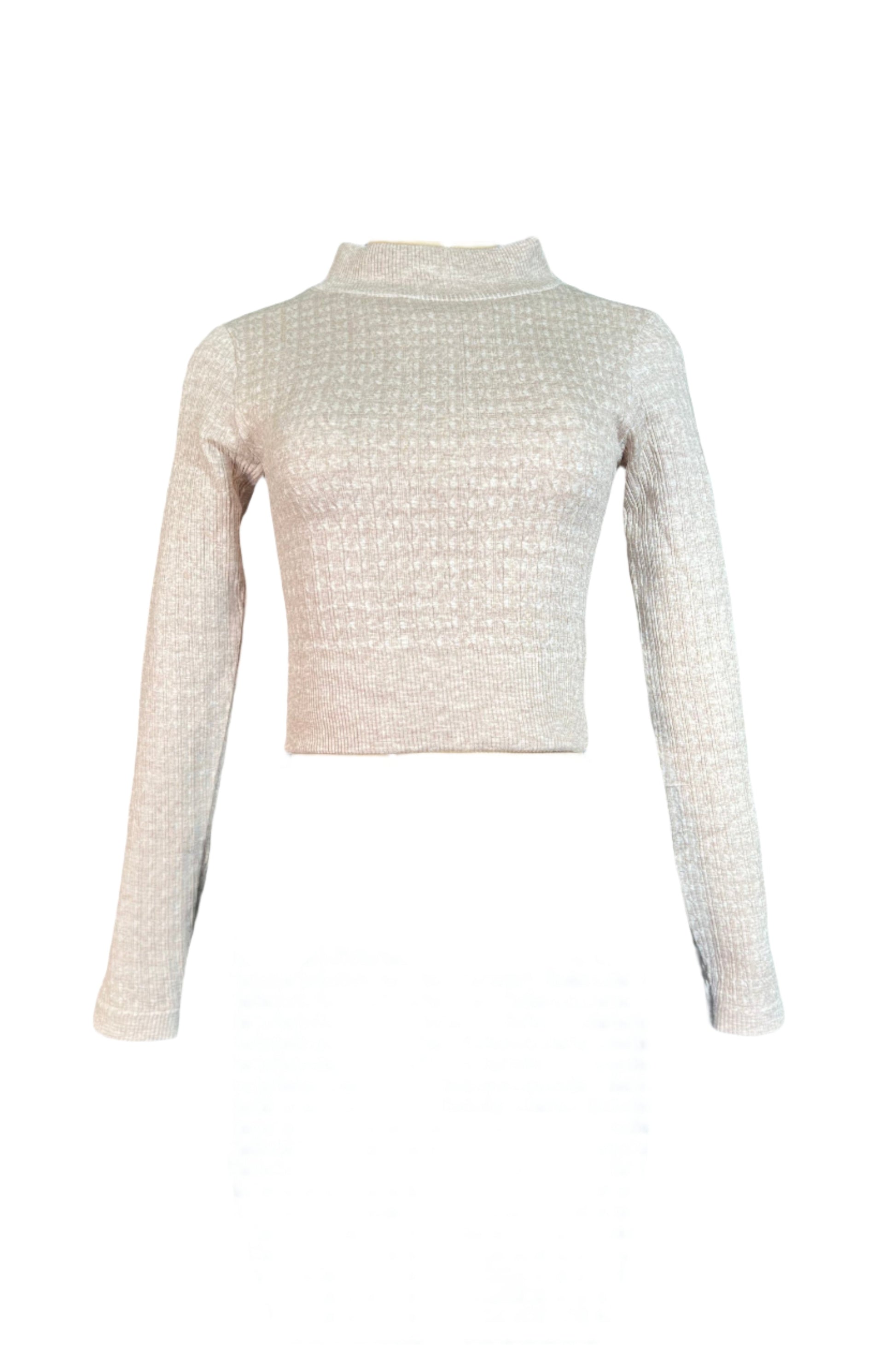 Mock Neck Long Sleeve Sweater Top EHL IMPORTS