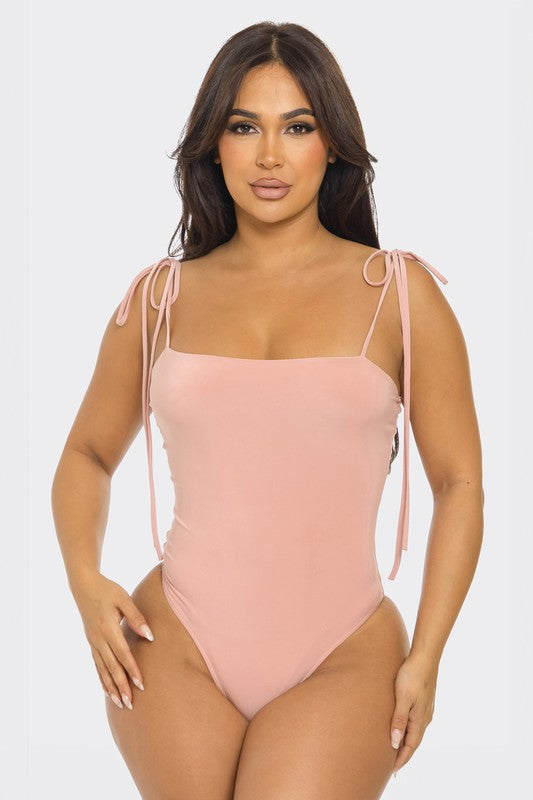 Bodysuit with Tie Straps LETS GO APPAREL