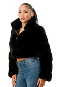 L/S Fur Jacket with High Collar 36 POINT 5