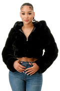 Fur Hooded Jacket 36 POINT 5