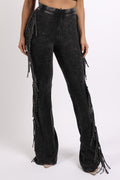 Mineral Wash Fringed Pants K TOO