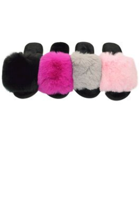 Flat Furry Slipper GOLDEN ROAD TRADING INC