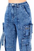 Acid Washed Stacked Skinny Jeans - OLD AMERICAN BAZI