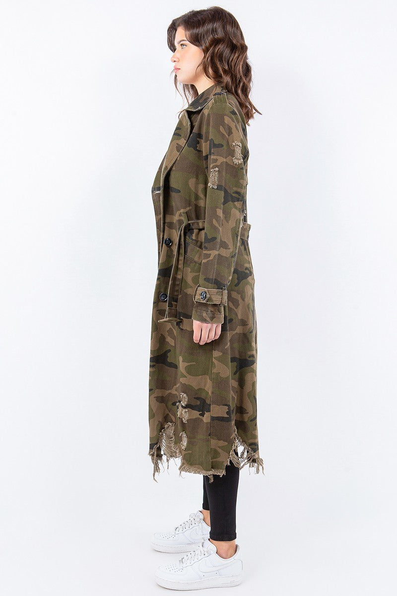 Camouflage Denim Trench Coat OLD AMERICAN BAZI