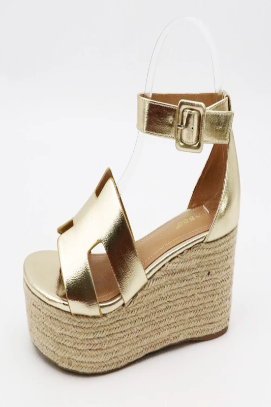 Open Toe Espadrille Wedge Sandal J.P ORIGINALS