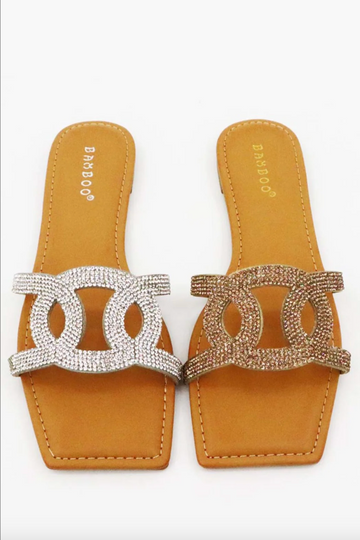 Crystal Embellished Circle Strap Sandal J.P ORIGINALS