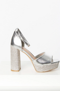 Rhinestone Detail Heel and Platform Heel J.P ORIGINALS