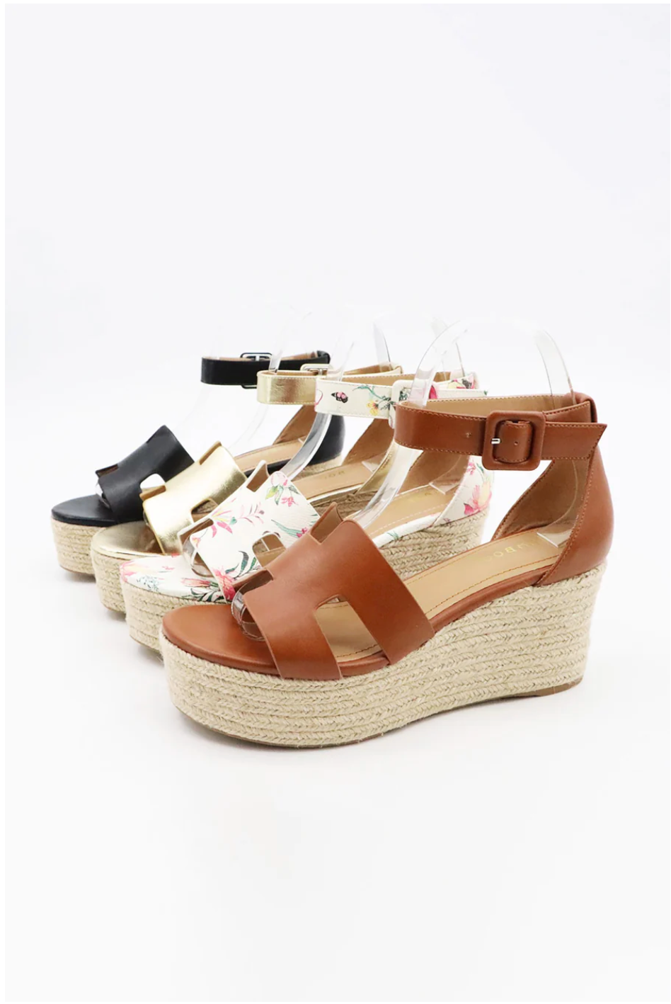 Open Toe Espadrille Wedge Sandal J.P ORIGINALS