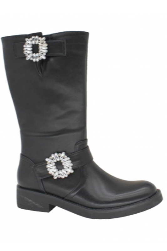 Crystal Diamond Mid-Calf Boots SUMMER RIO CORP