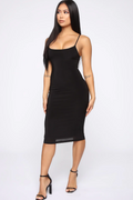 Spaghetti Strap Knee Length Bodycon Dresses LETS GO APPAREL