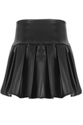 Short Pleated PU Skirt JNK USA