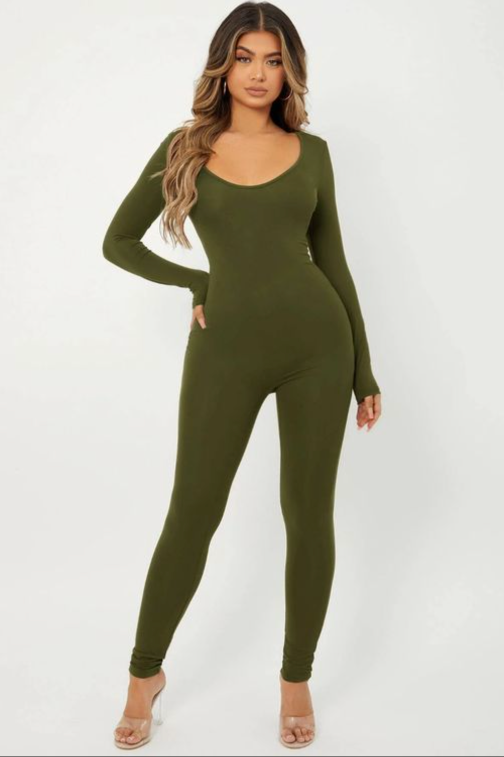 Long Sleeve Solid Jumpsuit FASHION LOVE