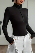 ZIp-Up Rib Bodysuit FASHION LOVE