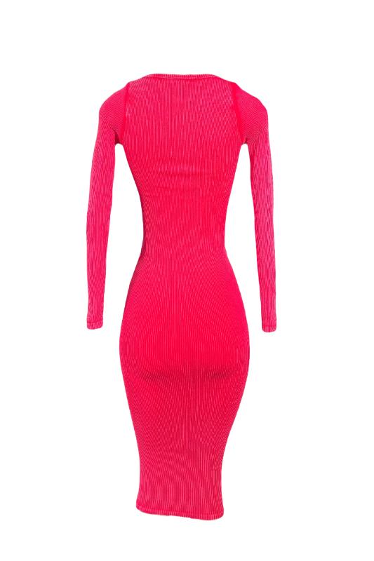 Ribbed, Low Cut Midi Dress DAISY