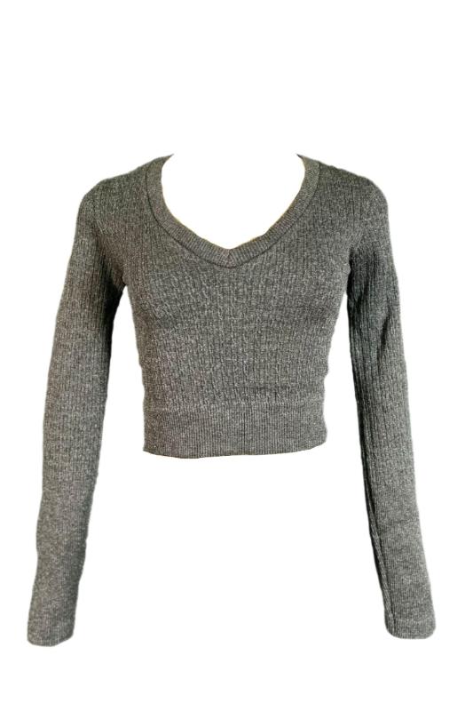 Long Sleeve V-Neck Sweater Top EHL IMPORTS